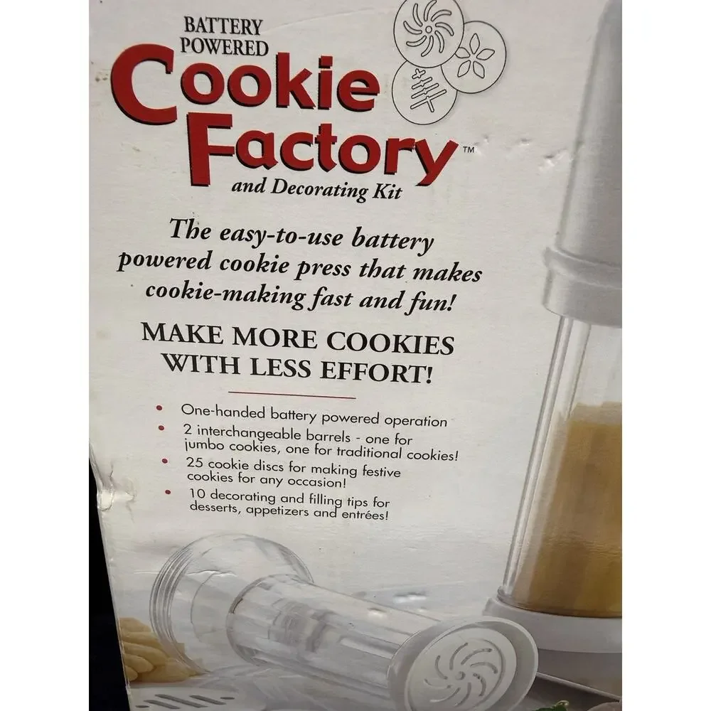 Bonjour Cookie Factory Battery Operated decorating kit 39 piece set cookie gun